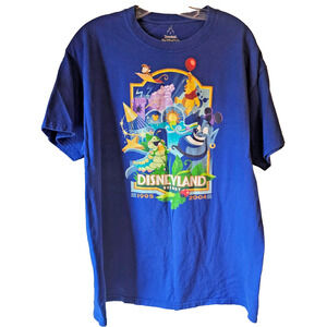 Disneyland Resort Graphic T Shirt 1995–2004 Genie Pooh Blue Large